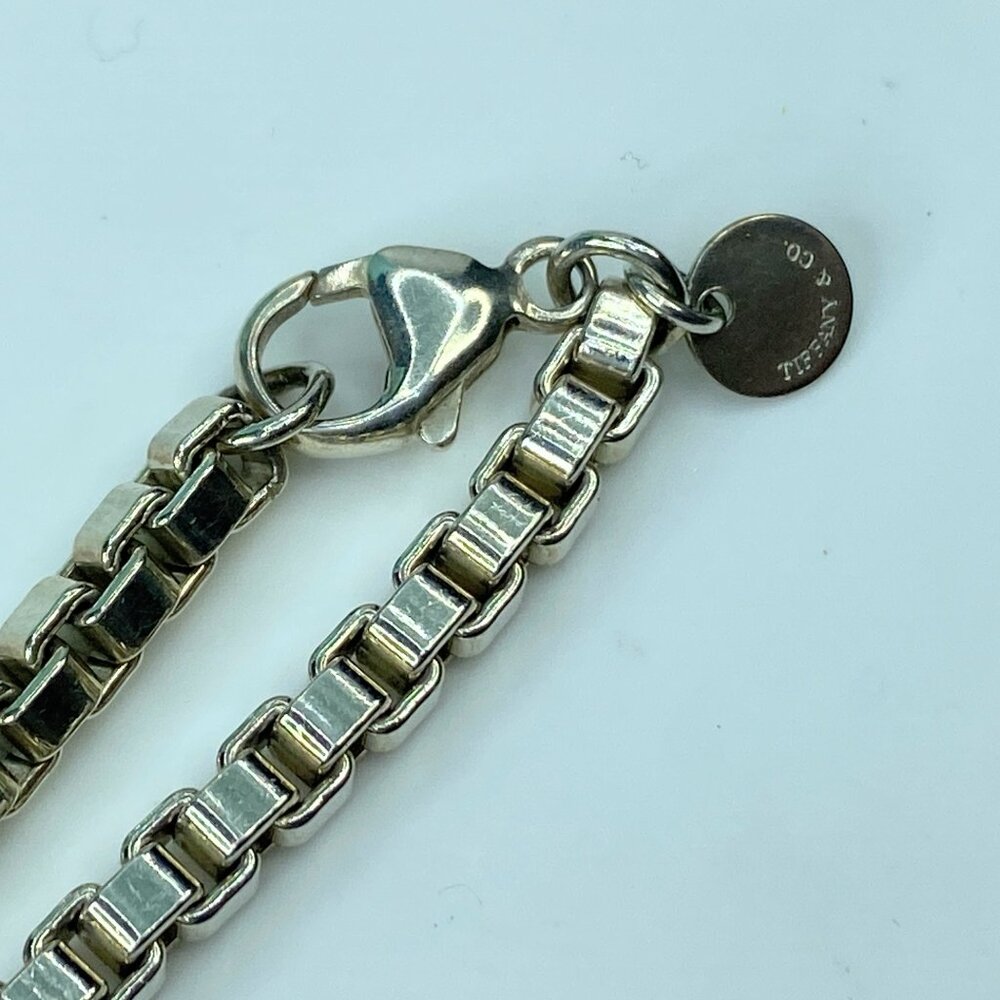Tiffany & Co. Sterling Silver Venetian Box Chain Link Bracelet - Pouch JR704 - Picture 8 of 8
